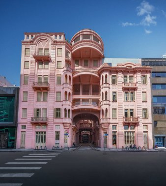 Porto Alegre, Brezilya - 12 Mayıs 2022: Casa de Cultura Mario Quintana (Mario Quintana Kültür Evi) Eski Hotel Majestic - Porto Alegre, Rio Grande do Sul, Brezilya