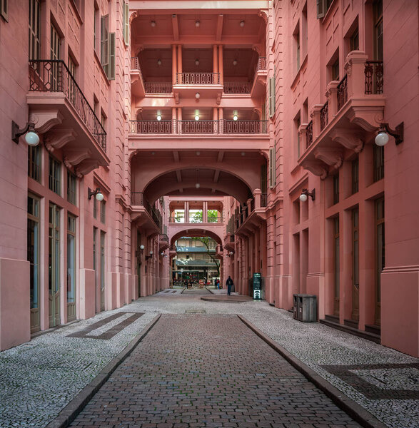 Porto Alegre, Brazil - May 12, 2022: Casa de Cultura Mario Quintana (Mario Quintana House of Culture) former Hotel Majestic - Porto Alegre, Rio Grande do Sul, Brazil