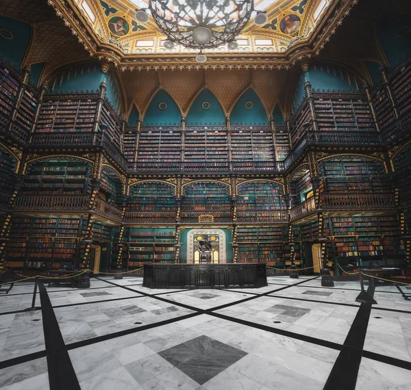 Rio Janeiro Brazil May 2022 Royal Portuguese Cabinet Reading Interior — Stock Photo, Image