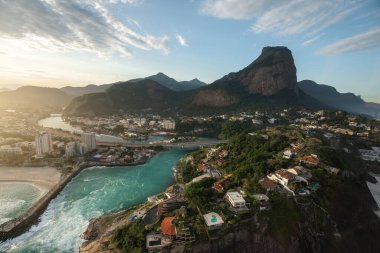 Aerial view of Joa and Pedra da Gavea Hill - Rio de Janeiro, Brazil