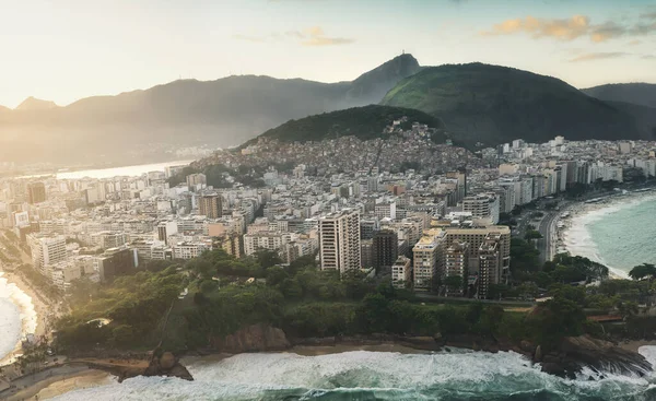 Luftaufnahme Des Arpoador Mit Dem Corcovado Berg Rio Janeiro Brasilien — Stockfoto