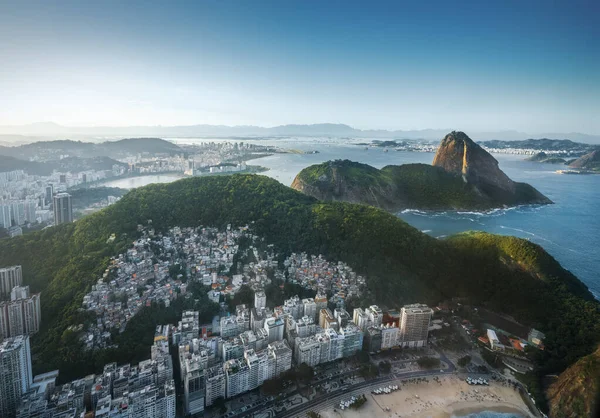 Aerial View Rio Sugarloaf Mountain Leme Beach Rio Janeiro Brazil — 스톡 사진