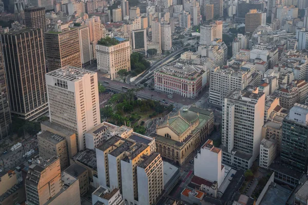 Aerial View Sao Paulo Historic City Center Vale Anhangabau Viaduto — Stock Fotó