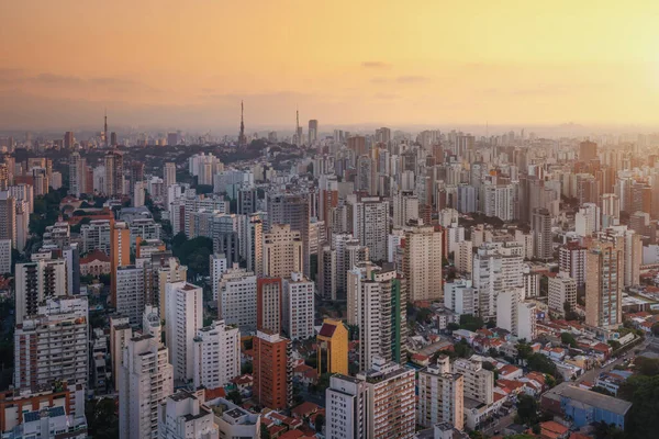 Aerial View Perdizes Neighborhood Sunset Sao Paulo Brazil — Zdjęcie stockowe