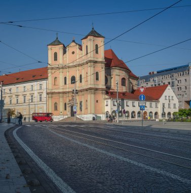 Bratislava, Slovakia - Oct 14, 2019: Trinity Church - Bratislava, Slovakia
