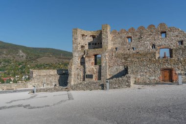 Bratislava, Slovakia - Oct 14, 2019: Middle Castle ruins of Devin Castle - Bratislava, Slovakia