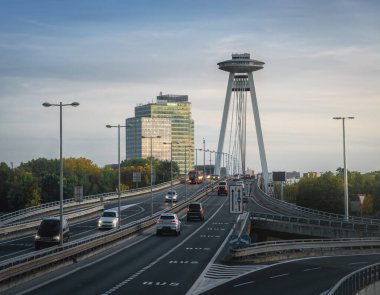 SNP Bridge and UFO Tower - Bratislava, Slovakia