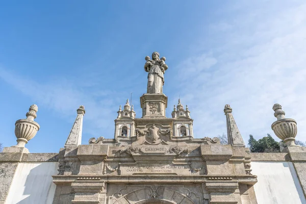 Braga Portogallo Febbraio 2020 Fontana Della Carità Tre Virtù Scala — Foto Stock