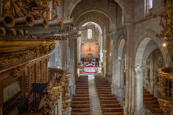 Braga Portekiz Şubat 2020 Braga Katedrali Nin Altar Nave Braga — Stok fotoğraf