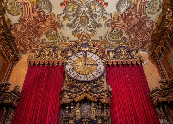 Braga Portugal Feb 2020 Clock Braga Cathedral High Choir Braga — Stock Photo, Image