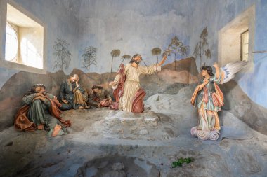 Braga, Portekiz - 6 Şubat 2020: Bom Jesus do Monte Tapınağında Izdırap Şapeli İç Sahnesi - Braga, Portekiz