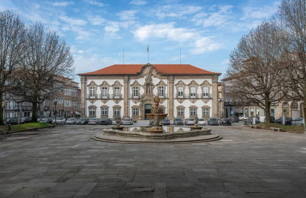 Ayuntamiento Braga Pacos Concelho Fuente Pelícano Braga Portugal —  Fotos de Stock