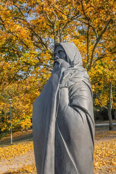 Budapeste Hungria Outubro 2019 Estátua Daruma Daishi Bodhidharma Jardim Filosofia — Fotografia de Stock