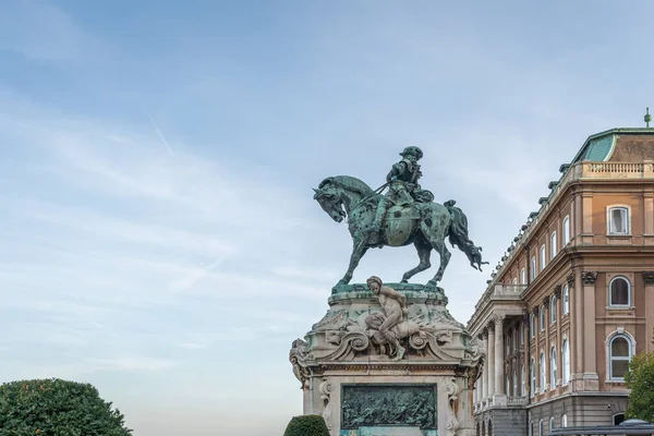 Socha Prince Eugena Savojska Dunajské Terase Hradě Buda Budapešť Maďarsko — Stock fotografie