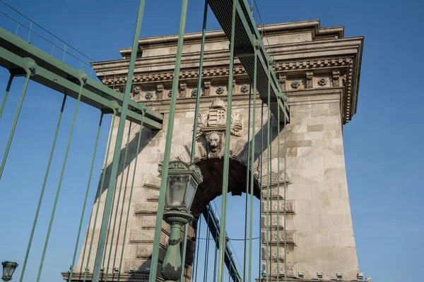 Szechenyi Kettingbrug Boedapest Hongarije — Stockfoto