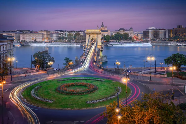 Veduta Aerea Del Traffico Alla Rotonda Clark Adam Square Con — Foto Stock