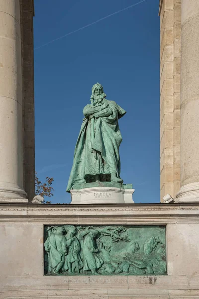 Pomnik Bela Węgier Placu Bohaterów Budapeszt Węgry — Zdjęcie stockowe