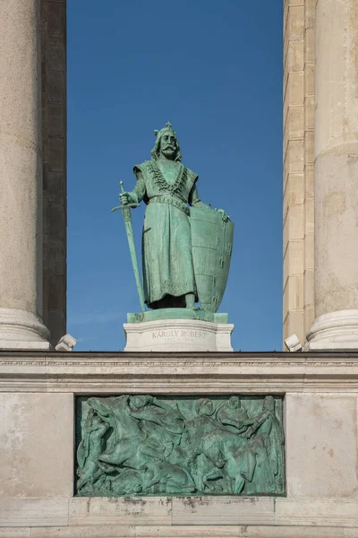 Pomnik Karola Placu Bohaterów Budapeszt Węgry — Zdjęcie stockowe
