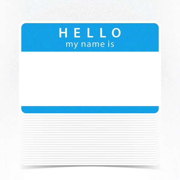 Blue color name tag HELLO my name is. — Stock Vector