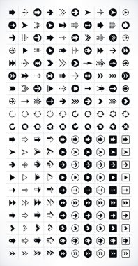 conjunto de iconos de flecha señal. . estilo minimal, plana, sólida, mono, monocromo, llano, contemporáneo moderno simple pictograma. elementos de Diseño Ilustración web internet en 8 eps del vector