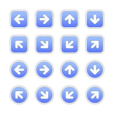 Blue stickers with arrow sign clipart