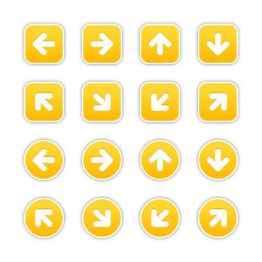 Sarı etiketli ok işareti ile