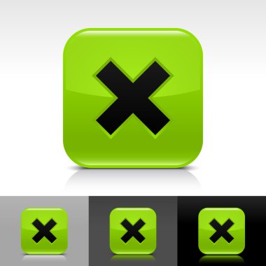 siyah yeşil parlak web düğme silme işareti