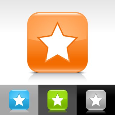 rengi parlak web düğmesi beyaz yıldız işareti ile