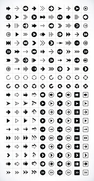 Arrow sign icon set. . Modern simple pictogram minimal, flat, solid, mono, monochrome, plain, contemporary style. Vector illustration web internet design elements in 8 eps — Stock Vector