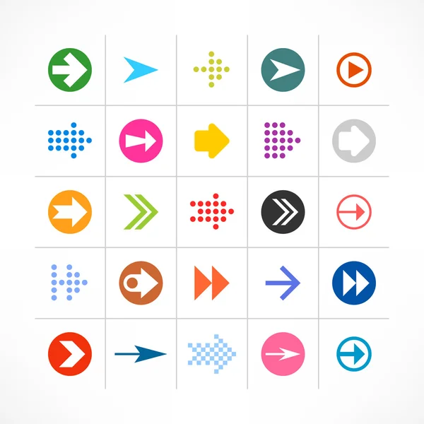 25 pijl teken pictogram set. — Stockvector