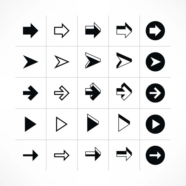 25 flecha signo pictograma conjunto . — Archivo Imágenes Vectoriales