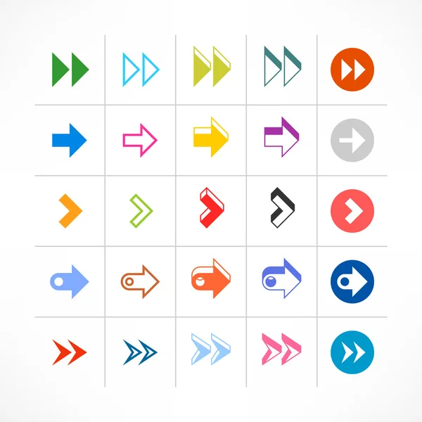 25 arrow sign pictogram set. — Stock Vector