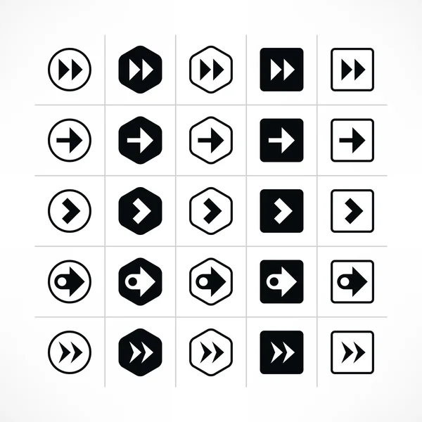 25 flecha signo icono conjunto — Archivo Imágenes Vectoriales