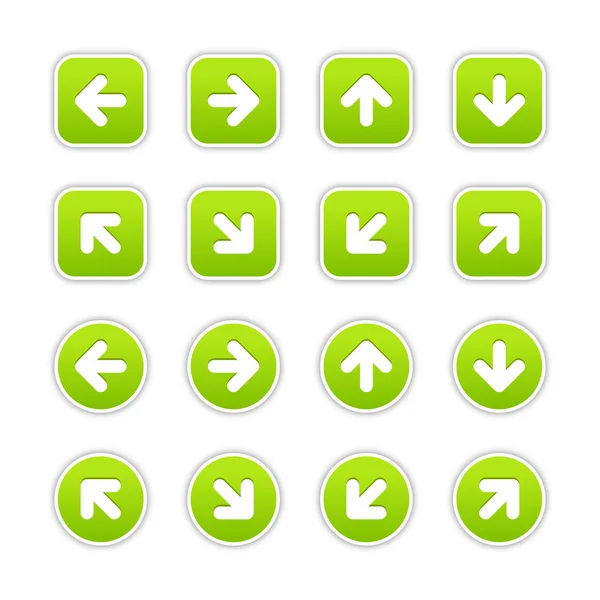 Groene stickers met pijl teken — Stockvector