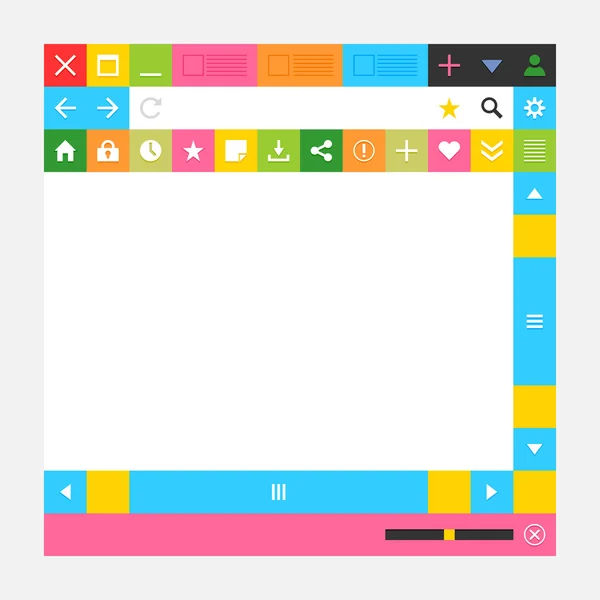 Fenêtre de navigateur Web avec boutons supplémentaires — Image vectorielle