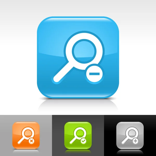 灰色、 蓝色、 橙色和绿色光泽 web 按钮以白色搜索符号 — 图库矢量图片