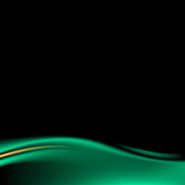 Donkere groene fase gordijn op een zwarte achtergrond — Stockvector