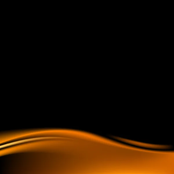 Fragment oranžové hedvábné tkaniny na černém pozadí — Stockový vektor