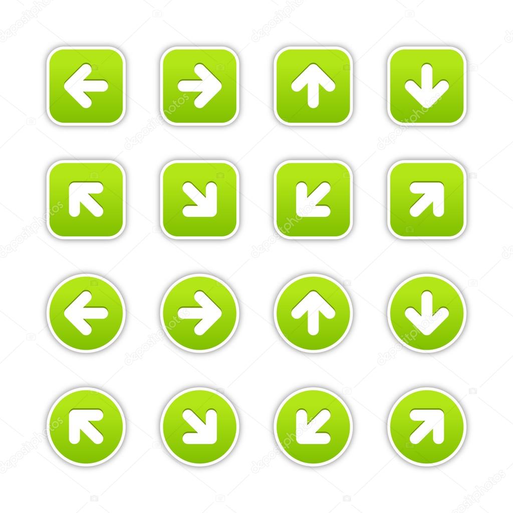 Green stickers with arrow sign