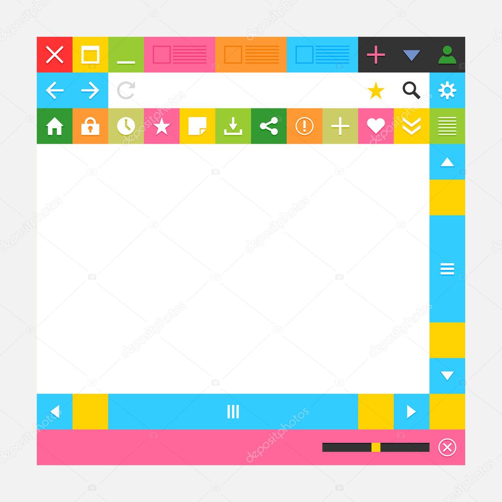 Web browser window with additional buttons