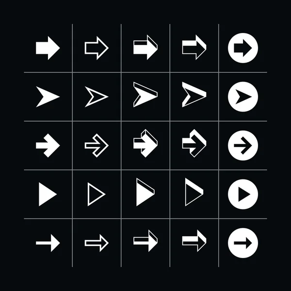 25 arrow sign pictogram set. — Stock Vector