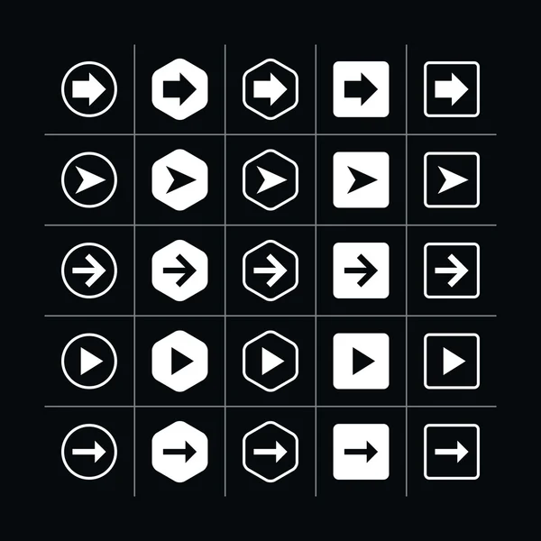 25 ok işareti Icon set — Stok Vektör