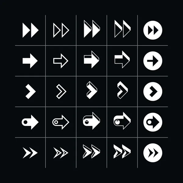 25 arrow sign pictogram set. — Stock Vector