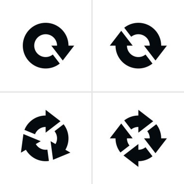 4 arrow pictogram refresh reload rotation loop sign set clipart