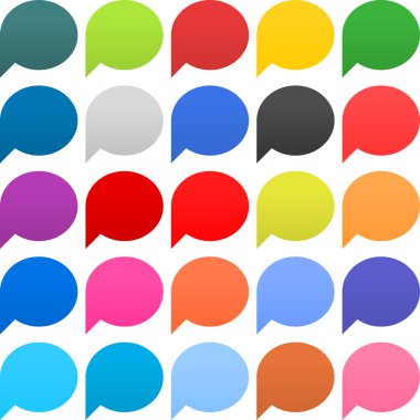 25 konuşma balonu işareti basit simgesi. beyaz zemin üzerine elips şekli. Daire boş düğme düz, düz, siyah beyaz renkte boyanmış. minimal modern metro tarzı. çizimde tasarım öğesi 8 eps vektör