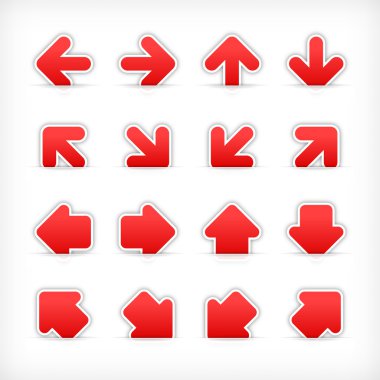 kırmızı işaret ok etiket üzerine kesilmiş kağıt cep