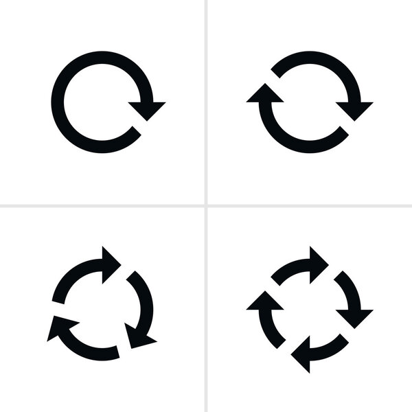 4 arrow pictogram refresh reload rotation loop sign set