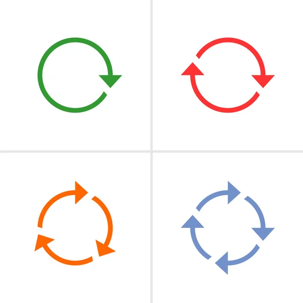 4 pictogramme flèche rafraîchir recharger boucle de rotation signe ensemble — Image vectorielle