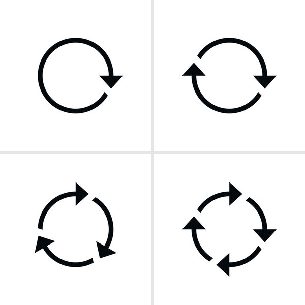 4 arrow pictogram refresh reload rotation loop sign set