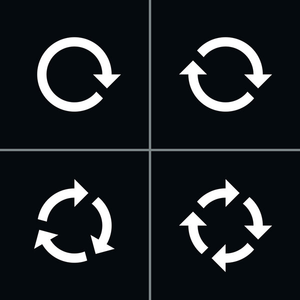 4 arrow pictogram refresh reload rotation loop sign set